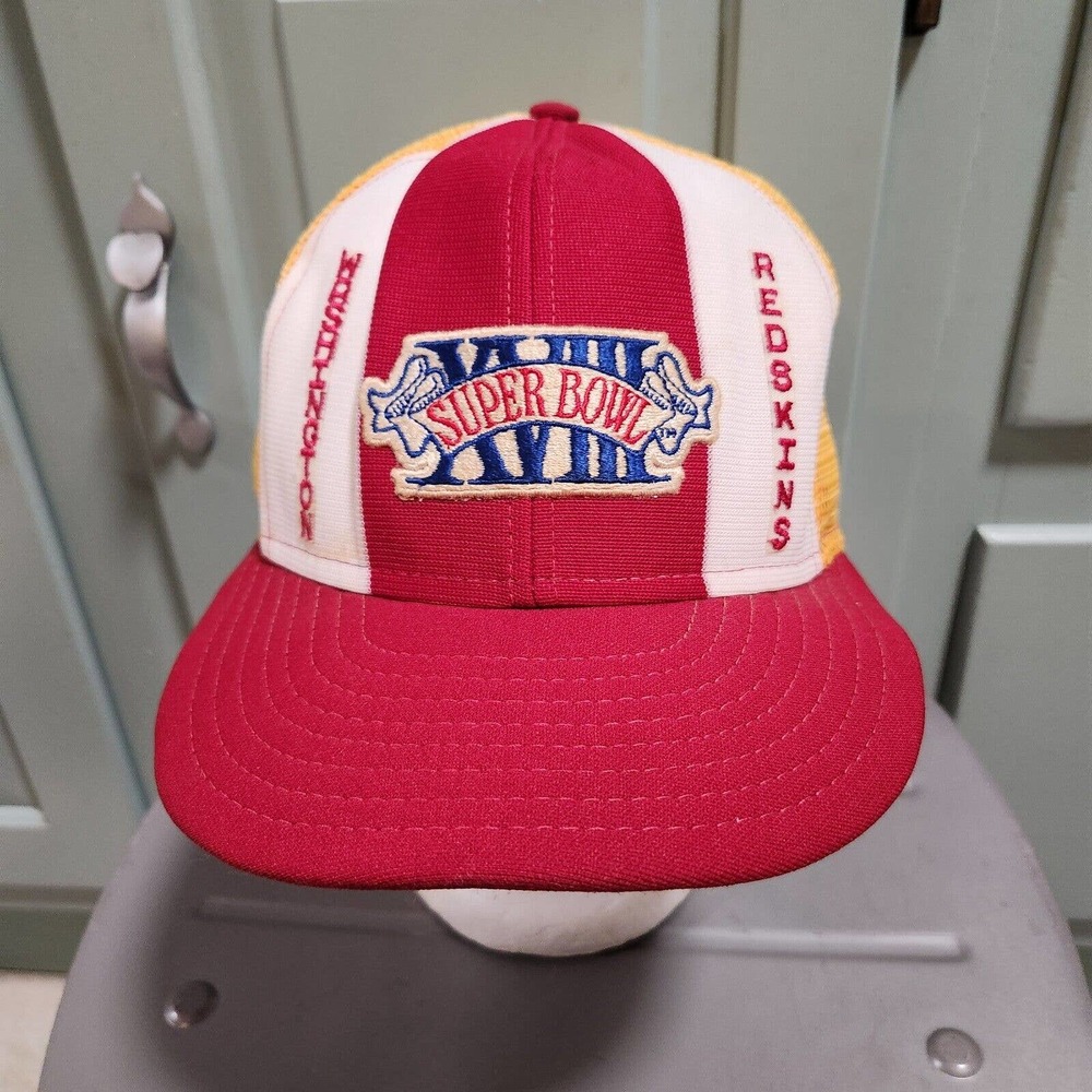 VTG 1984 NFL Washington Redskins Super Bowl XVIII Mesh Trucker Snapback Hat Cap - Picture 2 of 12